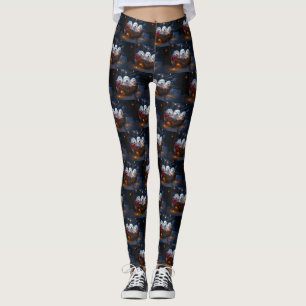 Coton De Tulear Snowy Sleigh Weihnachtsdekor Leggings