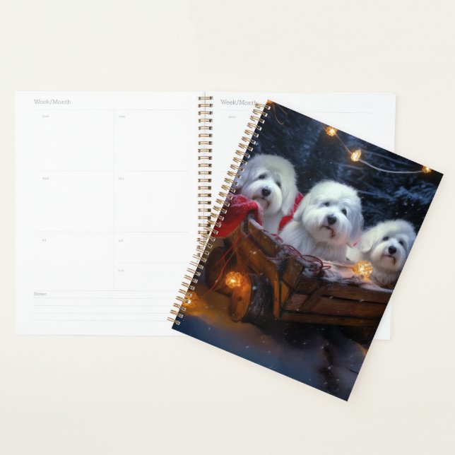 Coton De Tulear Snowy Sleigh Weihnachtsdekor Planer (Anzeige)