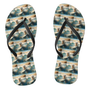 Coton De Tulear Strand Surfen Malerei Flip Flops