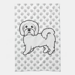 Coton de Tulear Süße Cartoon-Hund-Illustration Geschirrtuch