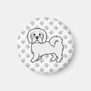 Coton de Tulear Süße Cartoon-Hund-Illustration Magnet