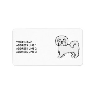 Coton de Tulear Süßer Cartoon-Hund und benutzerdef Adressaufkleber