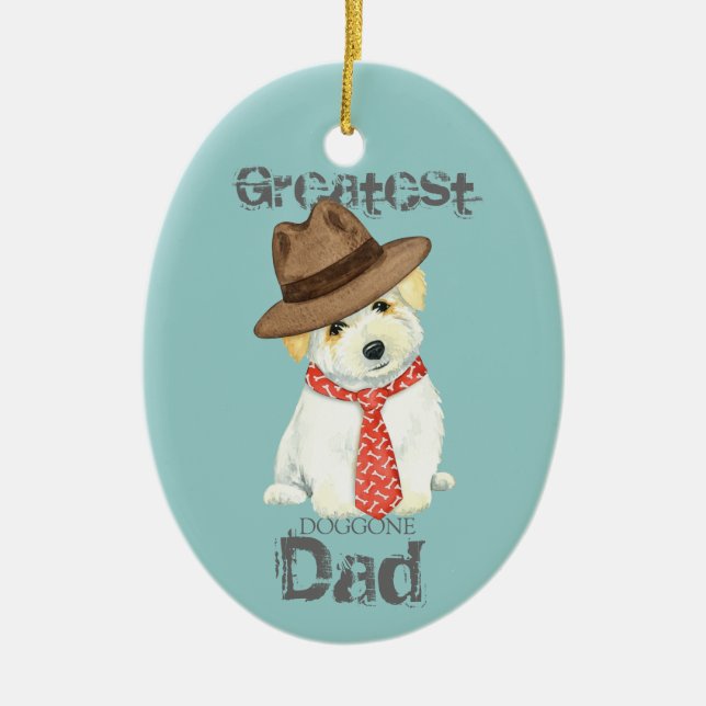 Coton de Tulear Vater Keramik Ornament (Vorne)