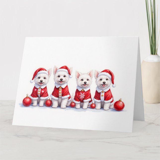 Coton de Tulear Weihnachtskleid Santa Hut Karte (Vorderseite)
