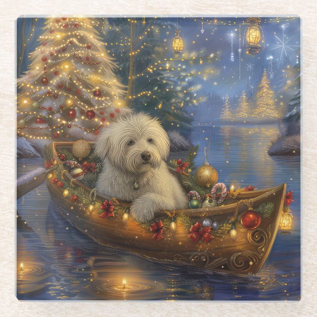 Coton De Tulear Weihnachtsreise Glasuntersetzer (Vorderseite)