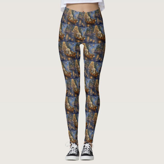 Coton De Tulear Weihnachtsreise Leggings (Vorderseite)
