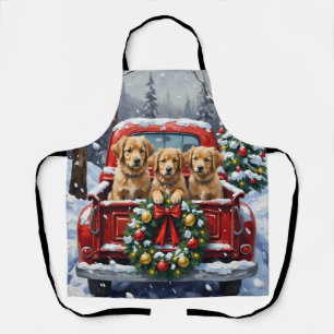 Coton de Tulear Weihnachtsroter LKW Urlaub Schürze