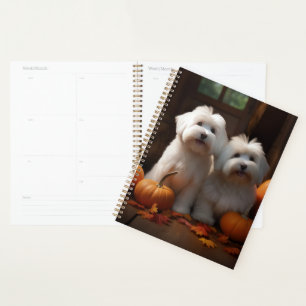 Coton De Tulear Welpe Herbstfreude Kürbis Planer