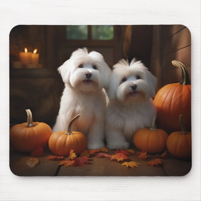 Coton De Tulear Welppy Autumn Delight Pumpkin Mousepad (Vorne)