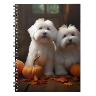 Coton De Tulear Welppy Autumn Delight Pumpkin Notizblock