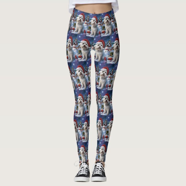 Coton De Tulear Winter Wonderland Christmas Joy Leggings (Vorderseite)