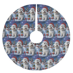 Coton De Tulear Winter Wonderland Christmas Joy Polyester Weihnachtsbaumdecke