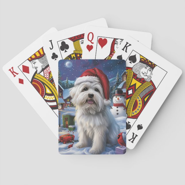 Coton De Tulear Winter Wonderland Christmas Joy Spielkarten (Rückseite)