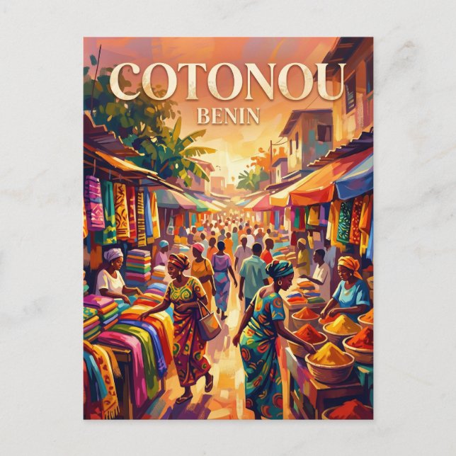 Cotonou-Markt Benin Postkarte (Vorderseite)