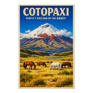 Cotopaxi, Ecuador, im Retro-Stil Poster