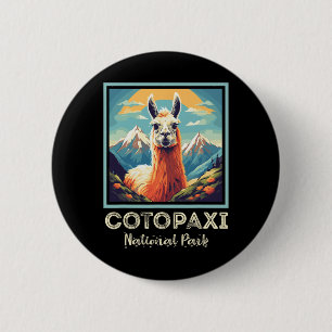 Cotopaxi Lama Blumen Nationalpark Souvenir Ecuad Button