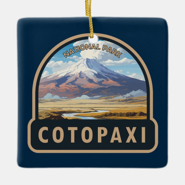 Cotopaxi Nationalpark Ecuador Art Vintag Keramikornament (Vorderseite)