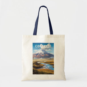 Cotopaxi-Nationalpark Ecuador Reise Kunst Vintage Tragetasche