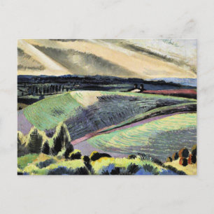 Cotswold Hills, Surrealismus-Gemälde von Paul Nash Postkarte