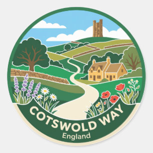 Cotswold Way England Runder Aufkleber