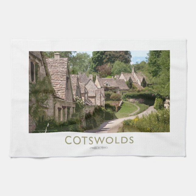 Cotswolds-Bahn-Plakat Geschirrtuch (Horizontal)