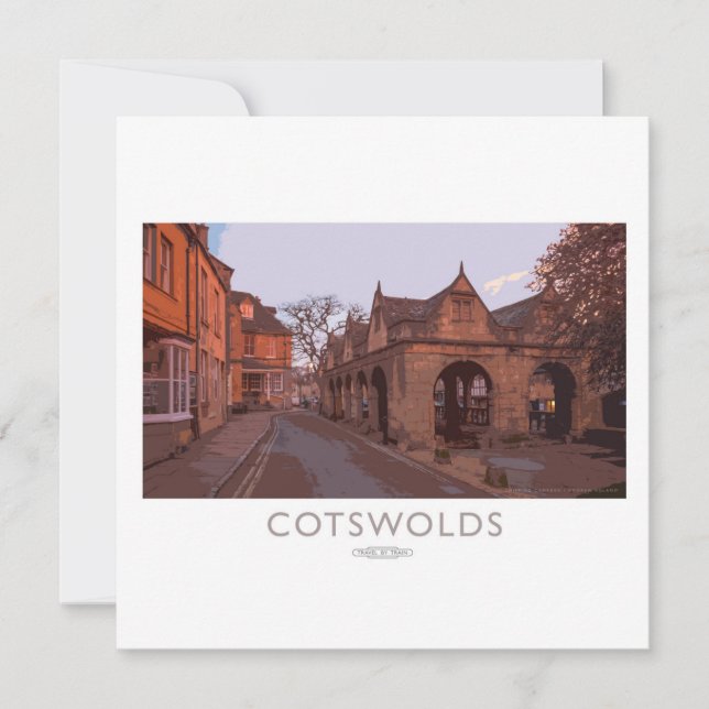 Cotswolds-Bahnplakat Feiertagskarte (Vorderseite)
