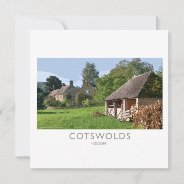 Cotswolds-Bahnplakat Feiertagskarte (Vorderseite)