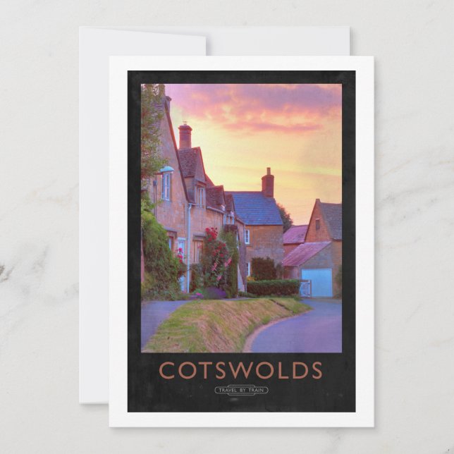 Cotswolds Bahnposter Einladung (Vorderseite)