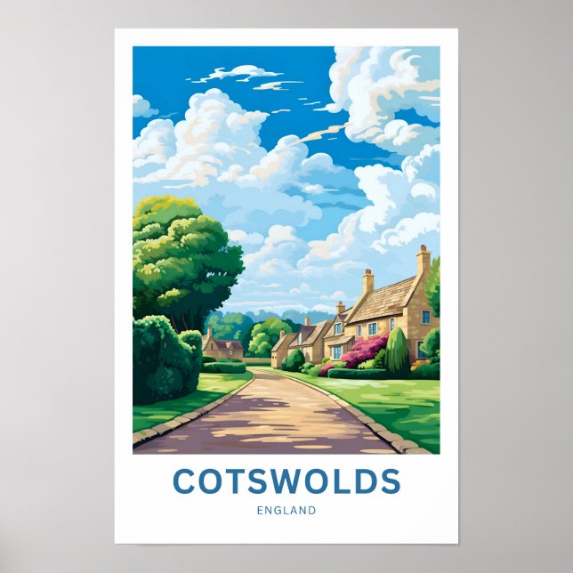 Cotswolds England Travel Print Poster (Vorne)