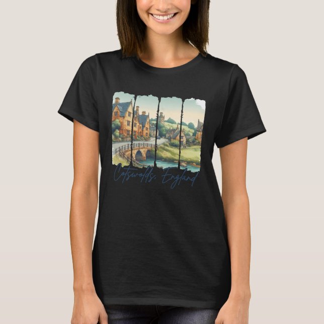 Cotswolds England Traveling Brushstroke Cotswolds  T-Shirt (Vorderseite)