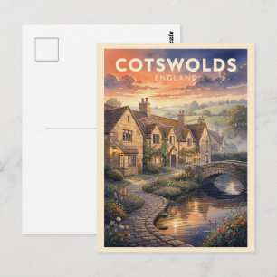 Cotswolds England Vintage Reise Postkarte