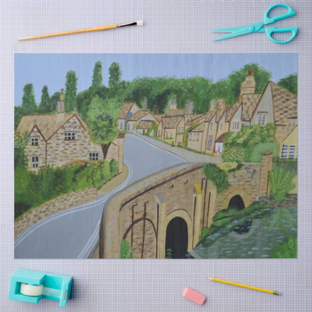 Cotswolds englisches Dorf  Seidenpapier (Basteln)