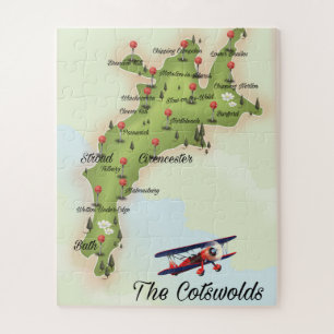 Cotswolds Vintage Karte Puzzle