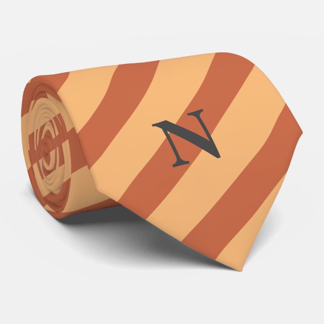 Cotta-Streifen, Monogramm, Krawatte (Gerollt)