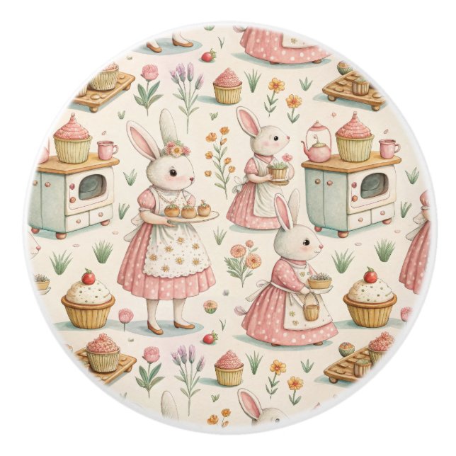 Cottagcore-Keramik Keramikknauf (Vorderseite)