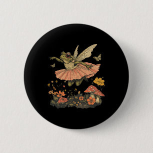Cottage Aesthetic Vintag Fairy Frog Dancing W Button