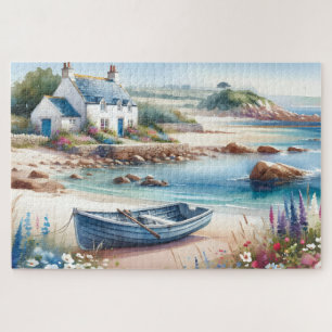 Cottage am Meer Reihenboot Blüte Puzzle