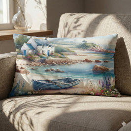 Cottage am Meer Reihenruderboot Blüte Lendenkissen