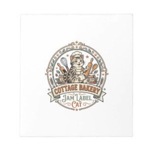 Cottage Bäckerei Marmeladen Etikett Katze Cottage Notizblock