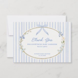 Cottage Blau Baby Shower Dankeskarte