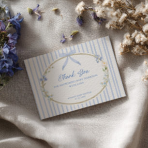 Cottage Blau Baby Shower Dankeskarte