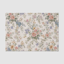 Cottage Blush Blue Floral Pattern Seidenpapier