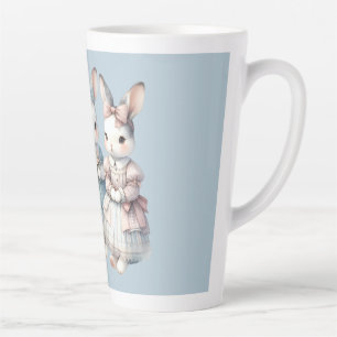 Cottage-Bunny-Schwestern-Wasserfarbillustration Milchtasse