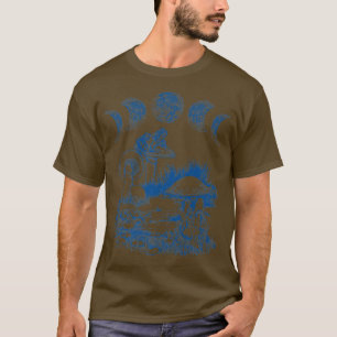 Cottage-Core-Ästhetische Froschmauer-Mushroom Moon T-Shirt
