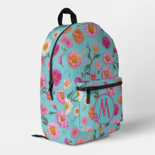 Cottage-Core-Blumen weiße Margeriten rosa Blumen Bedruckter Rucksack