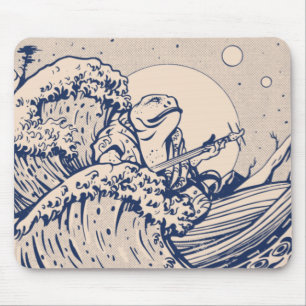 Cottage-Core-Frosch im japanischen Stil Mousepad