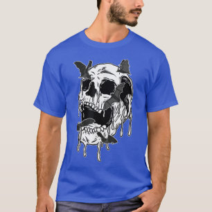Cottage-Core-Goth-Mondphasen-Skelett mit T - Shirt