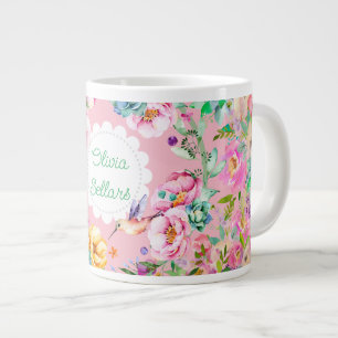 Cottage-Core Hummingbird Jumbo-Tasse