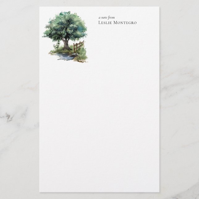 Cottage Core Personalisierter Garten: Briefpapier (Vorderseite)