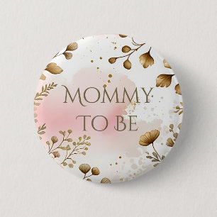 Cottage Core Pilze und Blumen werdende Mutter Button